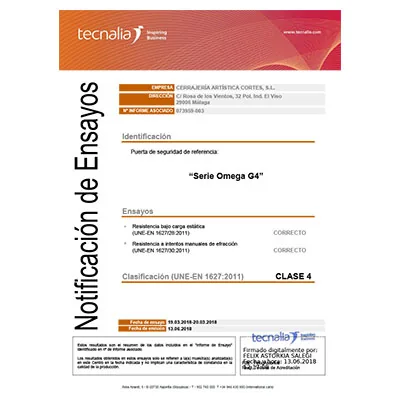 Certificado Serie Omega Cearco